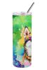 Siberian Husky Hippie Dawg Stainless Steel Skinny Tumbler Vacuum Double Walled Reusable Insulated Tumbler Travel Cup for Coffee Cocktails Gift with Li