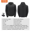 VEVOR Heated Hoodie Sweatshirt Zip Up Unisex with Battery for Men&Women XL Black