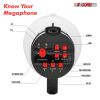 5 Core Megaphone Bullhorn Speaker 30W Professional Bull Horn Battery Power Cheer Megafono 800 Yard Range Loudspeaker w Siren LED Light Recording Ergon