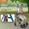 VEVOR Rollator Walker for Seniors and Adult, Lightweight Aluminum Foldable Rolling Walker with Adjustable Seat and Handle