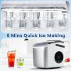 Stainless Steel Countertop Ice Maker, 26.5 lbs/24 Hours, 9 Cubes Ready in 6-8 Minutes, Self-Cleaning Ice Maker, Bullet Ice