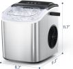 Stainless Steel Countertop Ice Maker, 26.5 lbs/24 Hours, 9 Cubes Ready in 6-8 Minutes, Self-Cleaning Ice Maker, Bullet Ice