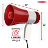 5 Core Megaphone Bullhorn Speaker 30W Bull Horn Rechargeable Mini Cheer Megafono 800 Yards Range Loudspeaker W Siren Recording Ergonomic Handle for Co