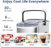 Stainless Steel Countertop Ice Maker, 26.5 lbs/24 Hours, 9 Cubes Ready in 6-8 Minutes, Self-Cleaning Ice Maker, Bullet Ice