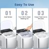 Stainless Steel Countertop Ice Maker, 26.5 lbs/24 Hours, 9 Cubes Ready in 6-8 Minutes, Self-Cleaning Ice Maker, Bullet Ice