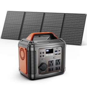 300W Portable Power Station, 296Wh Backup Lithium Battery, Solar Generator For Outdoors Camping Travel Hunting Blackout ,60W Solar Panel Is Included (Option: US Plug-Included)