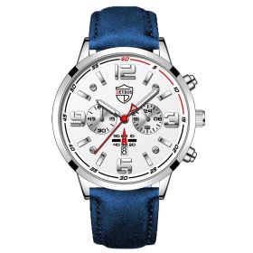 Fashion Mens Luxury Watches Men Business Stainless Steel Quartz Wrist Watch Man Sports Casual Leather Watch —á–∞—Å—ã –º—É–∂—Å–∫–∏–µ (Color: Leather Silver White)