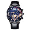 Fashion Mens Sports Watches Luxury Stainless Steel Quartz Wrist Watch Calendar Luminous Clock Men Business Casual Leather Watch