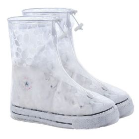 1pc Reusable Men And Women Rain Boots Cover Anti-Slip Wear-resistant Protective Cover Waterproof Layer (Color: A Polka Dot White, size: S(35-36))