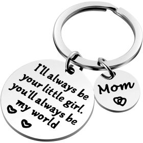 Mom Keychain Mothers Day Gifts from Daughter for Birthday (size: 30mm+15mm)