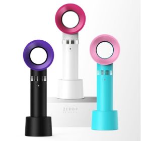 Mini Portable desk Fan USB Rech Mini Portable Fan USB Rechargeable Night Light Cooling Handheld Fan Three Speed Adjust (Color: Black)