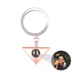 Keychain 100 Languages I Love You Nano Projection Set (Color: Triangle Rose Gold)