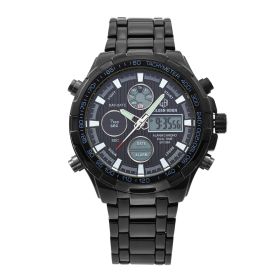 Men's Calendar Alloy Sports Multi-function Watch (Color: Black)