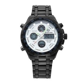 Men's Calendar Alloy Sports Multi-function Watch (Color: Black White)