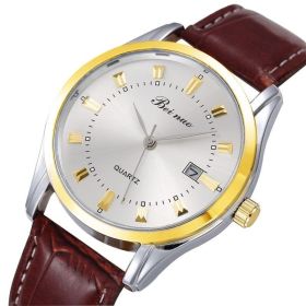Wrist Watch Men Watches 2021 Top Brand Luxury Wristwatch Men's Clock Quartz Sport Watch Hodinky relogio masculino montre homme (Color: Brown White Gold, size: 1)