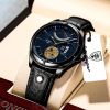 Swiss Brand POEDAGAR Men Watch Fashion Top Luxury Sport Men's Wristwatch Waterproof Luminous Leather Date Quartz Watches Man Box