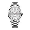POEDAGAR Men Watch Stainless Steel Top Quailty Luxury Push Button Hidden Clasp Waterproof Luminous Date Week Sport Wrist Watches