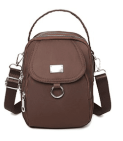 Army Green Water-Proof Women Crossbody Bag Multi Compartment Mobile Phone Bag Women Messenger Bag Casual Oxford Cloth Women Bag Shoulder (Color: Brown)