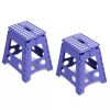 Set of 2 Folding Step Stool 15.7" with Non-Slip Surface and Portable Handle, Black/Purple/Blue/White