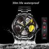 2023 Luxury Men's Fashion Car Wheel Watches Men Sports Waterproof Quartz Wristwatch Stainless Steel Wheel Hub Watch montre homme