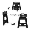 Set of 2 Folding Step Stool 15.7" with Non-Slip Surface and Portable Handle, Black/Purple/Blue/White