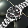 Fashion Mens Sports Watches Luxury Stainless Steel Quartz Wrist Watch Calendar Luminous Clock Men Business Casual Leather Watch