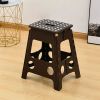Set of 2 Folding Step Stool 15.7" with Non-Slip Surface and Portable Handle, Black/Purple/Blue/White