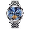 Automatic Movement Luminous Sports Waterproof Quartz Watch round Pointer Glass Calendar Business Watch Men