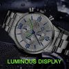 Luxury Mens Watches Stainless Steel Quartz Male Wristwatch Male Sport Leather Watch Calendar Luminous Men Clock relogio masculin