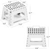 Set of 2 Folding Step Stool 8.7" with Non-Slip Surface and Portable Handle, Blue/White