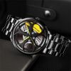 2023 Luxury Men's Fashion Car Wheel Watches Men Sports Waterproof Quartz Wristwatch Stainless Steel Wheel Hub Watch montre homme