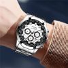 2023 Luxury Mens Sports Watches Fashion Men Business Stainless Steel Waterproof Quartz Wrist Watch Luminous Clock montre homme