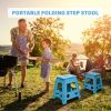Set of 2 Folding Step Stool 15.7" with Non-Slip Surface and Portable Handle, Black/Purple/Blue/White