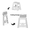 Set of 2 Folding Step Stool 15.7" with Non-Slip Surface and Portable Handle, Black/Purple/Blue/White
