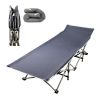 Folding Camping Cot Portable Sleeping Camping Bed Collapsible Travel Camp Cots Guest Bed Cot with 2-Sided Soft Pad 440LBS Max Load