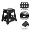 Set of 2 Folding Step Stool 15.7" with Non-Slip Surface and Portable Handle, Black/Purple/Blue/White
